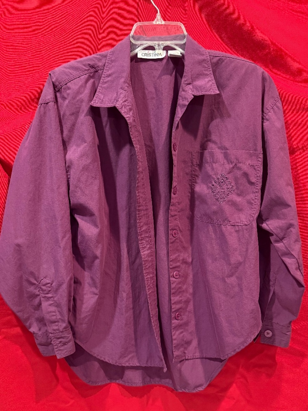 CRISTINA SMALL L/S PURPLE RETRO SHIRT